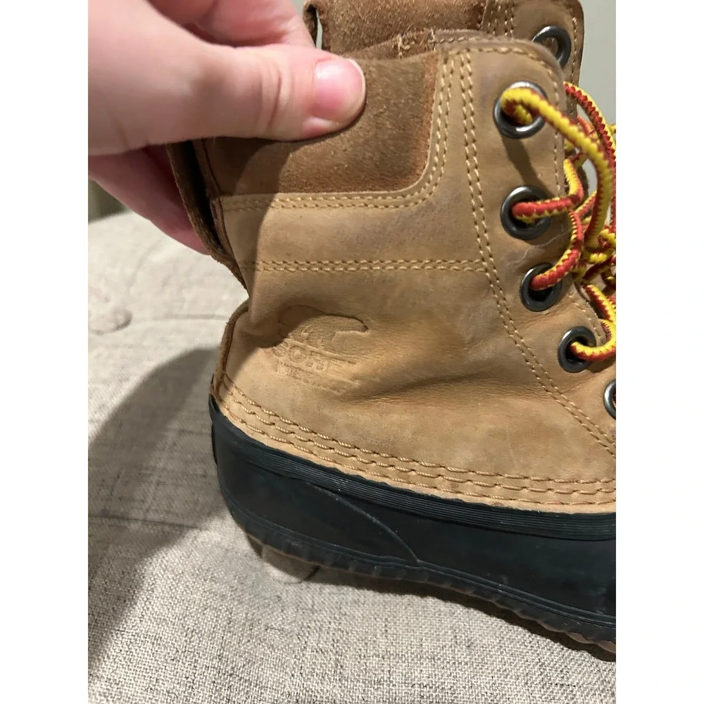 Sorel Kids Waterproof Duck Boots Brown Black Lace Up Size Youth 1